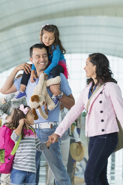 Travelers booking villas